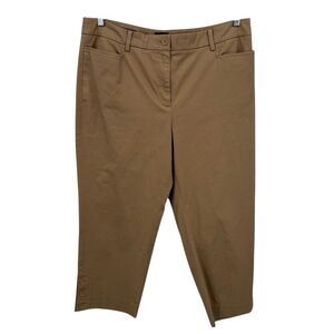 Talbots‎ Perfect Skimmer Cropped Khaki Pants Button Hem Size 12 NWT